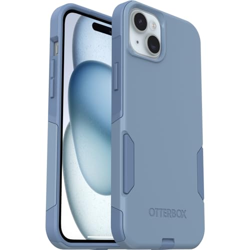 Image of OtterBox iPhone 15 Plus and iPhone 14 Plus Commuter Series Case - Crisp Denim (Blue), Slim & Tough, Pocket-Friendly, with Port Protection