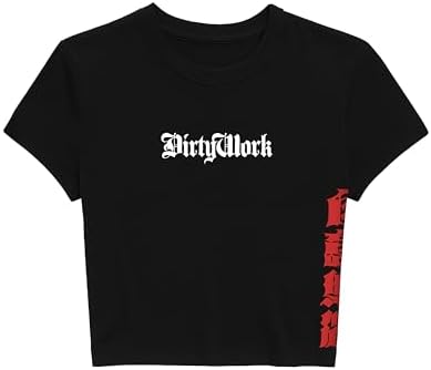 aespa Camiseta cropped oficial licenciada Merch Dirty Work, Preto