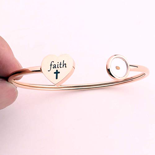 Image of Inspirational Mustard Seed Bangle Faith Cross Cuff Bracelet Jewelry Christian Gift