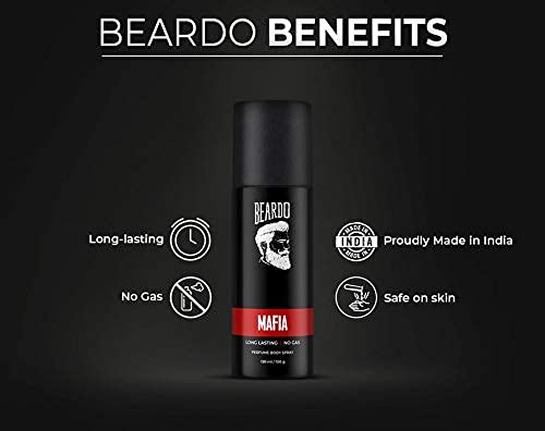 Image of Beardo Men's Whisky Smoke Eau de Parfum (EDP 100 ml) and Mafia + Spy Body Spray Perfume 100 ml pack of 3