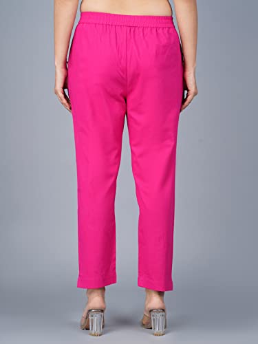 Image of Regular Fit Fully Elastic Waist Ankle Length Premium Cotton Casual Trouser Pant (Combo Pack of 2)