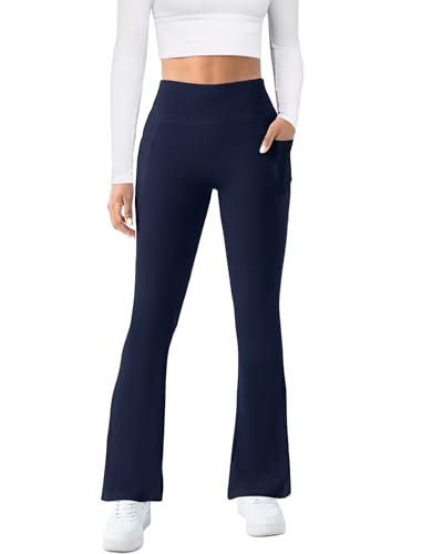 Image of COPYLEAF Womens Yoga Pants with Pockets High Waisted Flare Leggings Bell Bottom Yoga Dress Pants Seamless Bootcut Pants