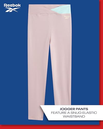 Image of Reebok Girls Leggings Set - 3 Piece Sleeveless Athletic Top Pullover Crewneck Workout Sweatshirt and Girls Yoga Pants