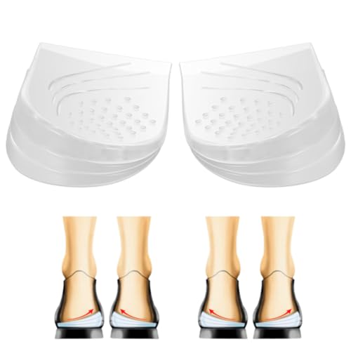 Plantillas con cuña en el talón, inserciones ajustables para supinaciones, corrección pronacional, ortopédicas para piernas curvas, alineación del pie, transparente, S