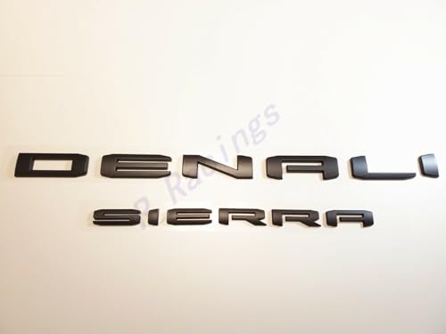 Image of 4Pcs Set 19-23 Denali DENALIHD Sierra Emblems 3D Letters Badges NAMEPLATE Stickers Decal Replacement for Sierra 1500 2500HD 3500HD Denali HD 23400374 (Matte Black)