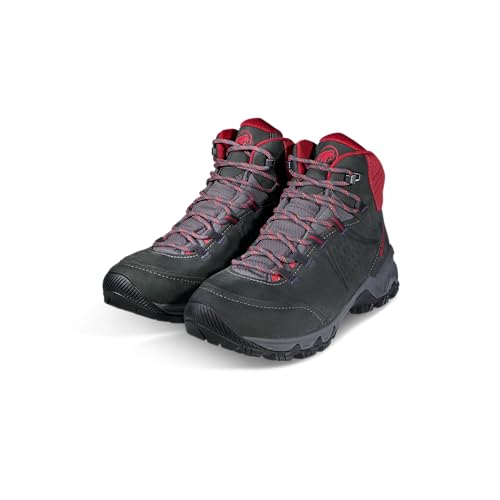 Mammut Nova IV Mid GTX Women | Wanderschuhe für Damen, Wasserdichte Trekkingschuhe, Outdoor Schuhe, Gore-Tex Bergschuhe, Sportschuhe für Hiking | Black-Blood Red, 6.5