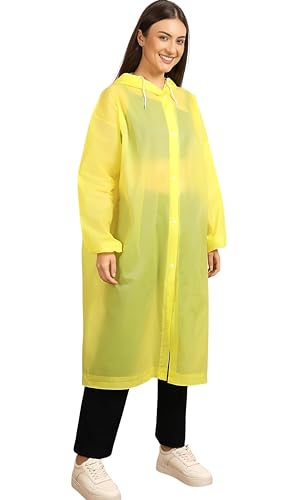 Image of Unisex Hooded Raincoat, Waterproof Long Rain Jacket, Multiple Colours, Reusable