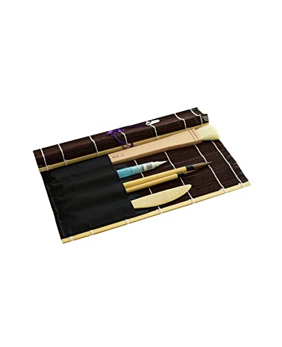 Image of Yasutomo Fudemaki Brush Holder with Pockets Brown (FM4A)