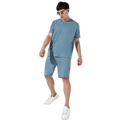 Image of CAHOOT Men's Co-Ord Set For Casual Wear | Quality Stretchable Fabric | Pull On T-Shirt | Pull On Shorts | Clothing Set Crafted With Comfort Fit & High Performance For Everyday Wear