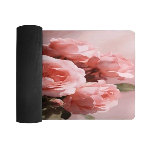Tapete de escritorio grande color rosa polvo impermeable miniatura 3