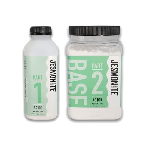 Jesmonite AC100 Eco-Resin Water-Based Casting Material for DIY Projects Two-Part Powder Base and Liquid Set Solvent Free Resin Alternative Medium 1.4kg Set