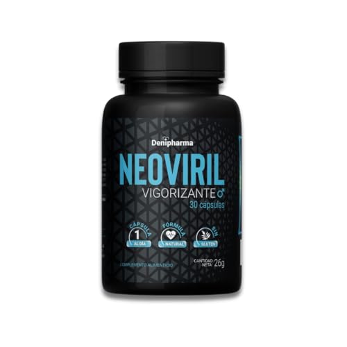 Neoviril – 30 Cápsulas - Potenciador Masculino Natural con Tribulus, Maca, Ginseng y Zinc - Mejora Potencia, Deseo y Resistencia - 1 Cápsula al Día | DENIPHARMA