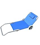 Plegable. Beach Art - 1700 - Tumbona con ruedas, plegable en 2 puntos, Azul,150 x 90 x 66 cm