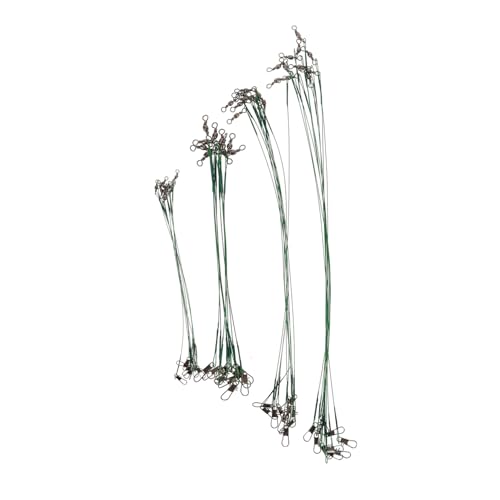 GOOHOCHY 40pcs Fishing Wire Leaders with Double Locking Connectors High Strength for Freshwater and Saltwater Fishing Lengths Bite Versatile Tackle