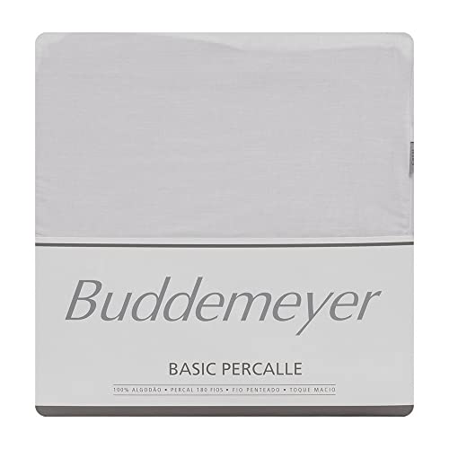 Jogo de Cama Queen Percal 180 Fios Buddemeyer Basic Percalle 100% Algodão Penteado Cinza 4 peças