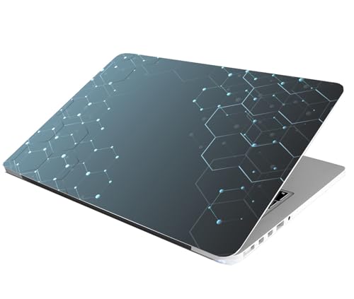 Image of Full Laptop Skin Stickers HD Quality Sticker for Laptops Upto 15.6 inch (Dustproof|Waterproof|Scratchproof|Reusable) - Hexagon FL2