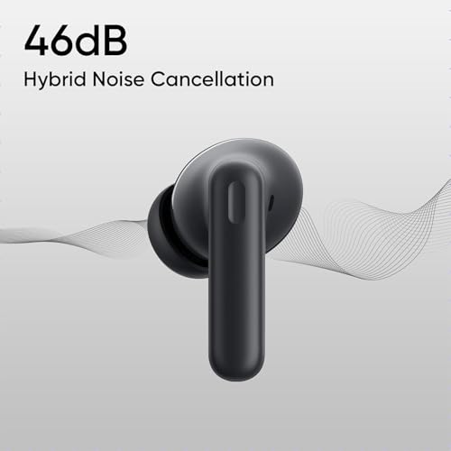 Image of Buds T310 True Wireless in-Ear Earbuds with 46dB Hybrid ANC, 360 Spatial Audio, 12.4mm Dynamic Bass Driver, Upto 40Hrs Battery and Fast Charging (Black)