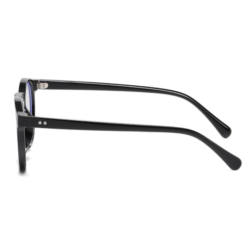 Image of Gleyemor Blue Light Glasses for Men Women, Round Blue Light Blocking Computer Glasses Daily UV400 Protection Eyeglasses (Black)