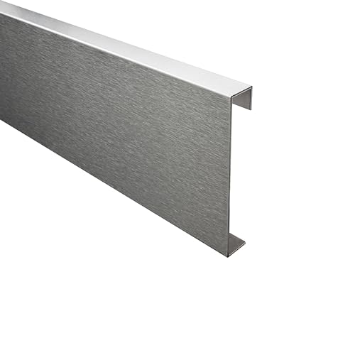 Sockelleiste Edelstahl Fußbodenleisten V2A L250cm 60mm silber gebürstet...