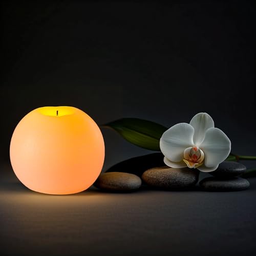 Image of 4 inch Flameless Candles with Remote and Timer - Pack of 2 Real Wax LED Battery Operated Flickering White Candle Pillars for Christmas Gift, Wedding, Holiday & Home Decor