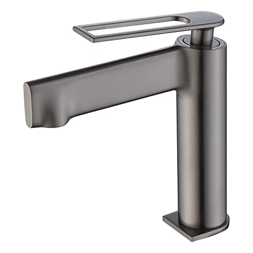 Robinet de lavabo de salle de bain monté sur le pont pour vasque moderne
