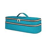 Fasrom ヘアアイロン収納ケース 二層式 ヘアドライヤーブラシ収納 トラベルポーチ 旅行 出張 防塵（バッグのみ）グリーン