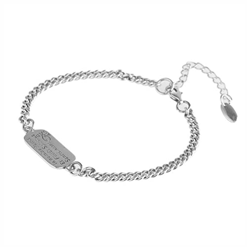 Bracelet accessoire géométrique femme argent S925 chaîne alphabet