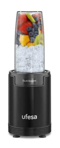 Ufesa BS2500 NutriBoom Smoothieblender, Single cup blender, Multifunctionele mini blender, 900W vermogen, voor Shakes & Smoothies, Incl. 6 Accessoires, Roestvrij stalen messen, BPA vrij,wit en grijs - Afbeelding 5