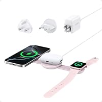 Anker MagSafe Compatible 3-in-1 Wireless Charging Station, Qi2 Certified 15W MagGo Charger, Foldable Travel Wireless Charging Pad for iPhone 17/16/15/14/13/12 Series, AirPods, Apple Watch, and More