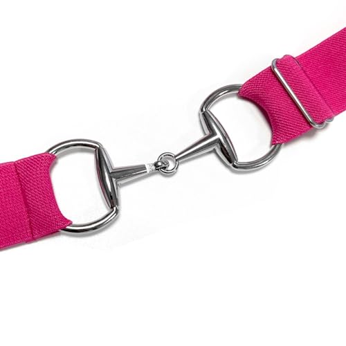 Image of Huaerle 1.5 inch Elastic Equestrian Belt with Bit Buckle and Leather Key Strap