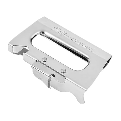 NUOBESTY Abridor de Latas Portátil de Acero Inoxidable Abrelatas Ergonómico con Mango Antideslizante para Cerveza y Tarros Cortador de Tapas Multiusos para Camping y Picnic