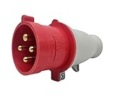 ◼️ Enchufe Trifasico Macho | Enchufe Rojo | Voltaje: 400v | Protección: IP44 | Polos: 3P+T | Enchufe Electrico Macho Cetac | Código Hora: 6H | Intensidad: Enchufe Trifasico 16A | Hertz 50/60 | SECCIÓN DEL CABLE MM2: 1,5 - 4 | Ø CABLE (MM2): 9 - 14 | Uso: máquinas industriales, enchufe para exterior, adaptador trifasico, enchufe no empotrable, enchufe corriente macho industrial