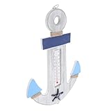 Design 2-en-1 Décoratif et Pratique : Cette ancre de marine unique combine une sculpture esthétique en bois et un thermomètre fonctionnel. C'est l'accessoire idéal pour les amateurs de décoration nautique souhaitant allier style et utilité