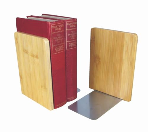 MyLibrary Buchstützen Bookends aus Holz - 2-teiliges Set: 2 Buchstützen...