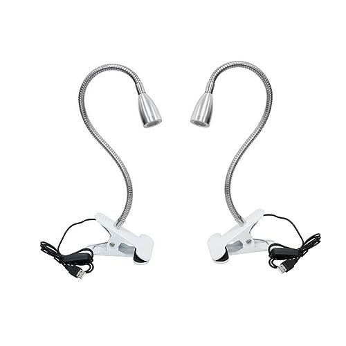 Uonlytech lámpara de escritorio lampara escritorio lampara de mesa flexo escritorio lampara mesita lamparas de escritorio lampara mesa lámpara de libro de lectura lámpara USB con clip Silver