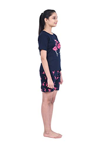 Image of Girls Premium Cotton Printed T-Shirt & Shorts Set | Summer Wear Comfortable Loungewear Clothing Set | Girls Co-Ord Set | Casual Half Sleeve Printed Top & Bottom Set