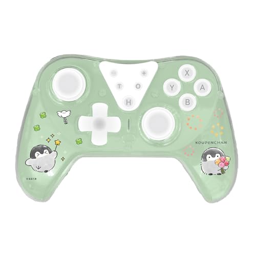 アローン(Allone) ゲーム用ワイヤレスコントローラー コウペンちゃん 15.5×6×10.3cm Switch2／Switch／Switch Lite／有機EL対応 有線・無線どちらも可 おしゃれなクリア構造 マクロ機能 連射ホールド機能 ジャイロセンサー 加速度センサー キャラクター かわいい ALG-NS2WCKP