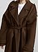 chouyatou Women's Winter Double Breasted Wool Coat Long Sleeve Notch Lapel Midi Long Winter Trench Coat with Belt (XX-Large, Brown)