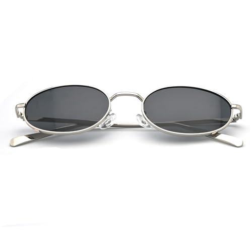Image of Retro Oval Sunglasses for Women Men Trendy Gold Sun Glasses Vintage Metal Frame Shades