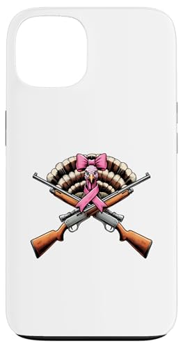 Coquette Bow Turquía Hunter Pavo Caza Rosa Cinta Chica Carcasa para iPhone 13