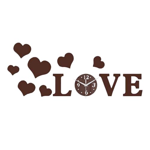 Qianly Love Heart Wall Clock Sticker Wall Clock Decal Art Stylish Mirror...