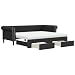 vidaXL Sofá Cama Nido, Sofá con Cajones, Diván Tapizado de Invitados, Sofá Cama para Salón Dormitorio, Cuero Sintético Negro 90x200 cm