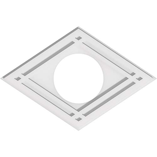 Image of Ekena Millwork CMP22X14DD-07000 Diamond Architectural Grade PVC Contemporary Urethane Ceiling Medallions 22 inchW x 14 5 /8 inchH x 7 inchID x 7 3 /4 inchC x 1 inchP