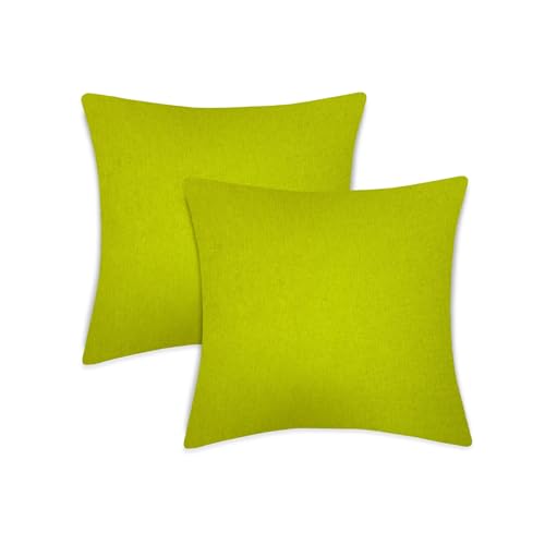 TIENDA EURASIA® Funda Cojin x - Pack 2 Fundas de Cojin - Color Liso - Fabricado en Loneta Resistente - Suave al Tacto - Cojines Decorativos - Cojines Sofa (Verde Pistacho, 45 x 45 cm)
