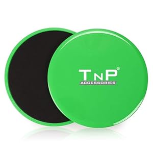TnP Accessories Core Sliders, 2 x Dual Sided Gliding Discs, Ultimate Core Trainer, Abdominal Total Body Workout Equipment for Carpet, Wood, Tiled Floor at Gym & Home, Dual Side Slider
