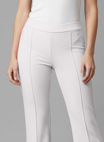Image of Mehrang Cotton Blend Bootcut Parallel Trouser Pants for Women Regular Fit, Bellbottom Straight Pants for Womens
