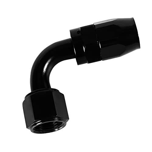 Image of 1PCS 8AN 90 Degree Swivel Hose End Fitting for Braided CPE Fuel Line Anodized Aluminum Alloy Black