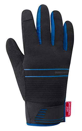 Gants SHIMANO Windstopper pour cyclisme urbain et vélotaf bleu