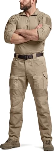 Image of CQR Men's Flex Ripstop Tactical Pants, Water Resistant Stretch Cargo Pants, Lightweight EDC Hiking Work Pants