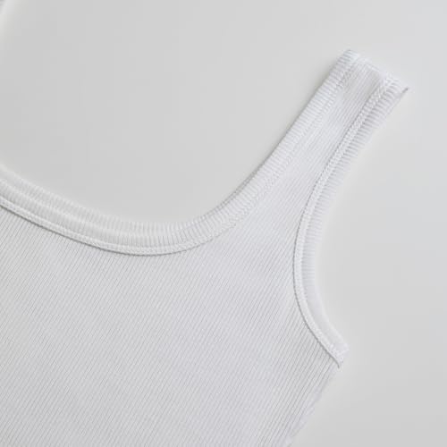 Women's Square Neck Sleeveless Tank Top Knit Ribbed Fitted Casual Basic Crop Top Shirts2